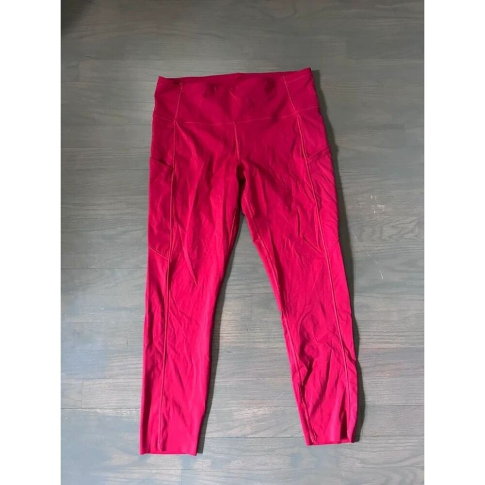 Lululemon Red leggings with pockets size 12
